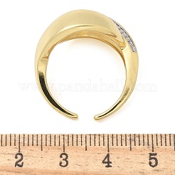 Кольца-манжеты для пальцев с микропаве из прозрачных кубических цирконий из латуни для женщин&nbsp;RJEW-B112-12GP