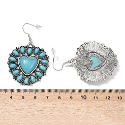 Серьги-подвески из искусственного сплава бирюзы для женщин&nbsp;EJEW-U053-11AS