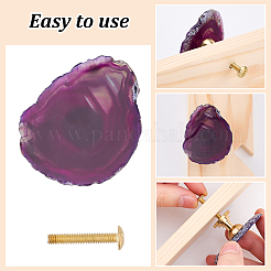 4 шт. двухцветные ручки для ящиков из латуни и натурального агата&nbsp;AJEW-DR0001-63