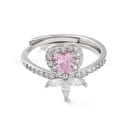 Регулируемый из латуни с кольцами из циркония&nbsp;RJEW-B056-03