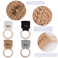 4шт. 4-х цветная вешалка для полотенец из хлопчатобумажной нити в стиле бохо&nbsp;AJEW-CN0004-63