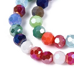 Гальванические непрозрачные стеклянные бусины&nbsp;EGLA-A035-P4mm-HA01