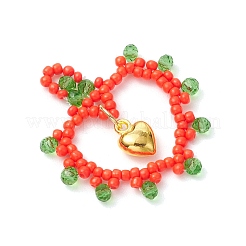 Подвески в форме сердца из стеклянных бусин&nbsp;PALLOY-MZ00588-03