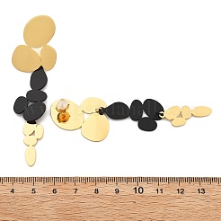 Овальные серьги-гвоздики с кисточками из нержавеющей стали 304&nbsp;EJEW-M101-05