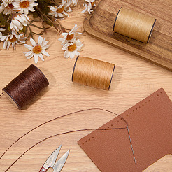 3 рулон 3-х цветной плоской вощеной полиэфирной нити&nbsp;YC-CL0001-01A