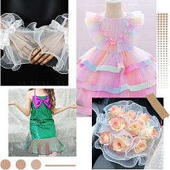 10 ярд прозрачного полиэстерового кружева с плиссировкой&nbsp;OCOR-GF0004-74H