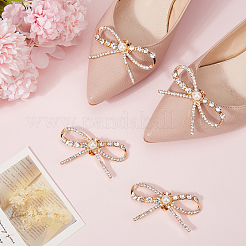 4 шт. украшение для обуви из сплава со стразами&nbsp;AJEW-GF0009-28KCG