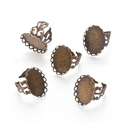 Регулируемые латунные компоненты филигрань кольцо&nbsp;X-KK-E478-AB-NF