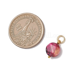 Подвески из окрашенного натурального тигрового глаза с шестиугольной огранкой&nbsp;PALLOY-JF04800-02