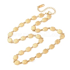 Женские ожерелья из текстурированной квадратной цепочки из нержавеющей стали 304&nbsp;NJEW-K299-02G