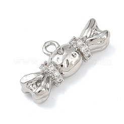 Латунные микропаве прозрачные подвески с фианитом&nbsp;KK-G545-11P