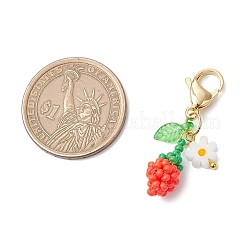 Подвеска в виде бутона подсолнуха из акрилового стекла с бусинами&nbsp;HJEW-MZ00229