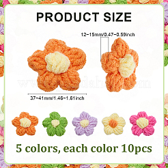 50 шт. 5 цвета хлопчатобумажные аксессуары для вязания вручную&nbsp;DIY-ME0001-44B