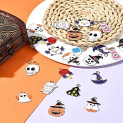 26шт 13 стиля хэллоуин тема сплава эмаль подвески&nbsp;ENAM-FS0002-08