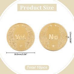 10 шт. монета из сплава с ответом «да» и «нет»&nbsp;AJEW-ME0001-36G