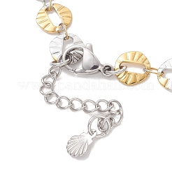 Изготовление браслета из двухцветной текстурированной дисковой цепи из нержавеющей стали 304&nbsp;AJEW-JB01483