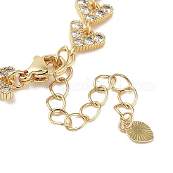Браслеты-цепочки из латуни с покрытием из латуни и прозрачного кубического циркония&nbsp;BJEW-R317-04G