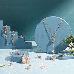 Гальванизированные спиральные ракушки и подвески из ракушек каури&nbsp;SSHEL-SC0001-12