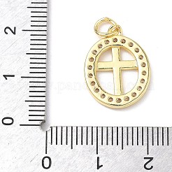 Подвески из латуни с микропаве из прозрачных кубических цирконий и эмали&nbsp;KK-L253-12G-03