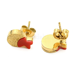 Акриловые серьги-гвоздики в виде рыбок&nbsp;EJEW-P233-02G