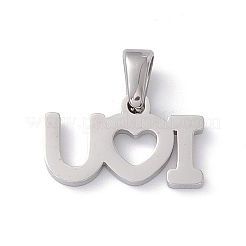 Не тускнеющие подвески ко дню святого валентина из нержавеющей стали 304&nbsp;STAS-G284-11P