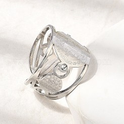 Кольцо-манжета Religion 201 из нержавеющей стали со стразами для мужчин&nbsp;RJEW-Z135-01P