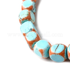 Нити окрашенных бусин из натурального магнезита G-L617-B01-8mm-01