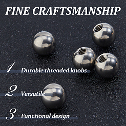 5 шт. европейские бусины из нержавеющей стали 304&nbsp;STAS-FH0002-40B