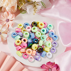 100 шт. УФ-покрытие радужных переливающихся акриловых европейских бусин&nbsp;MACR-PA0001-29