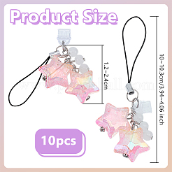 10 шт. акриловые ремешки для мобильного телефона&nbsp;HJEW-OC00128