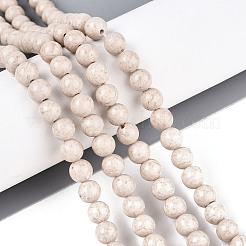 Крашеные бисер пряди природного ископаемого&nbsp;G-T139-6mm-66A