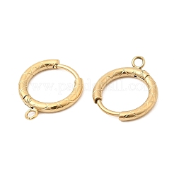 Фурнитура для сережек-колец Huggie Hoop из текстурированной нержавеющей стали 304&nbsp;STAS-C161-01G