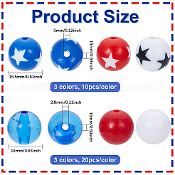 90шт 3 цвета непрозрачные акриловые бусины&nbsp;SACR-SP0001-14