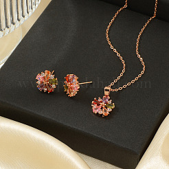 Элегантные модные латунные серьги-гвоздики и ожерелья с подвесками для женщин&nbsp;SJ2995-1