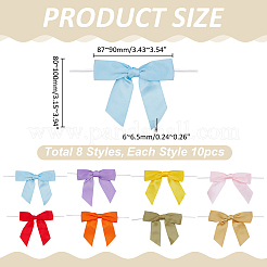 80 шт. 8 стиля полиэстеровый бант для украшения подарочной коробки&nbsp;DIY-ME0001-78