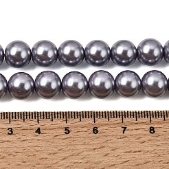 Круглые бусины из экологически чистого окрашенного стекла с жемчугом&nbsp;HY-A002-10mm-RB028