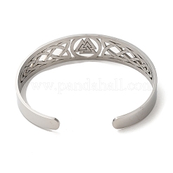 Некорневой полые браслеты-манжеты из нержавеющей стали 304&nbsp;BJEW-Z022-03P