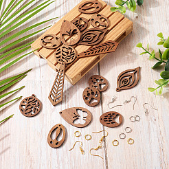 Наборы для изготовления деревянных серег с подвесками своими руками&nbsp;DIY-TA0011-16