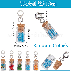 30 шт. стеклянная бутылка со стеклянными бусинами европейские подвески&nbsp;FIND-SC0012-99