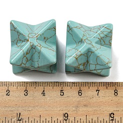 Окрашенные синтетические бирюзовые бусины&nbsp;G-A206-01B-55B