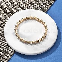 Женские браслеты-манжеты из латуни с микропаве и кубическим цирконием&nbsp;BJEW-F482-13G