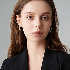 4 пара серег-колец из нержавеющей стали 4 стилей&nbsp;EJEW-YW0001-14G