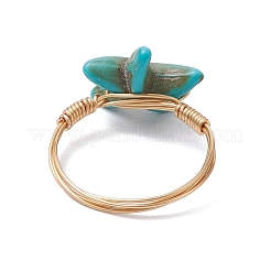 Синтетический бирюзовые перстни&nbsp;RJEW-JR00878-01