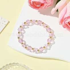 Женские эластичные браслеты бабочки и граненых круглых стеклянных бусин&nbsp;BJEW-FS00002