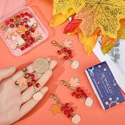 8 шт. подвесные украшения из сплава и акрила на День благодарения&nbsp;HJEW-SC0001-76B