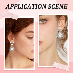 20 шт. фурнитура для сережек-гвоздиков со стразами и бантом из сплава&nbsp;EJEW-SC0001-49