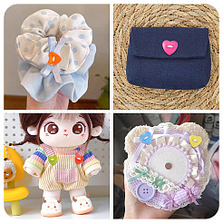 150шт акриловые пуговицы в форме сердца&nbsp;BUTT-TA0001-38