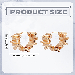 1 пара серег-колец из латуни для женщин&nbsp;EJEW-LP0003-70G