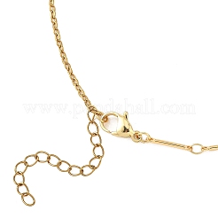 Женские ожерелья из латунной звеньевой цепи и троса из нержавеющей стали 304&nbsp;NJEW-JN05547-01