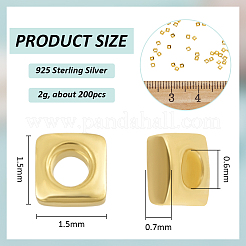 2 г 925 бусины-разделители из стерлингового серебра&nbsp;STER-BC0003-49G